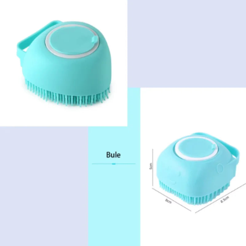 Pet Bath Brush with Shampoo Dispenser – Silicone Dog & Cat Massage Grooming Tool