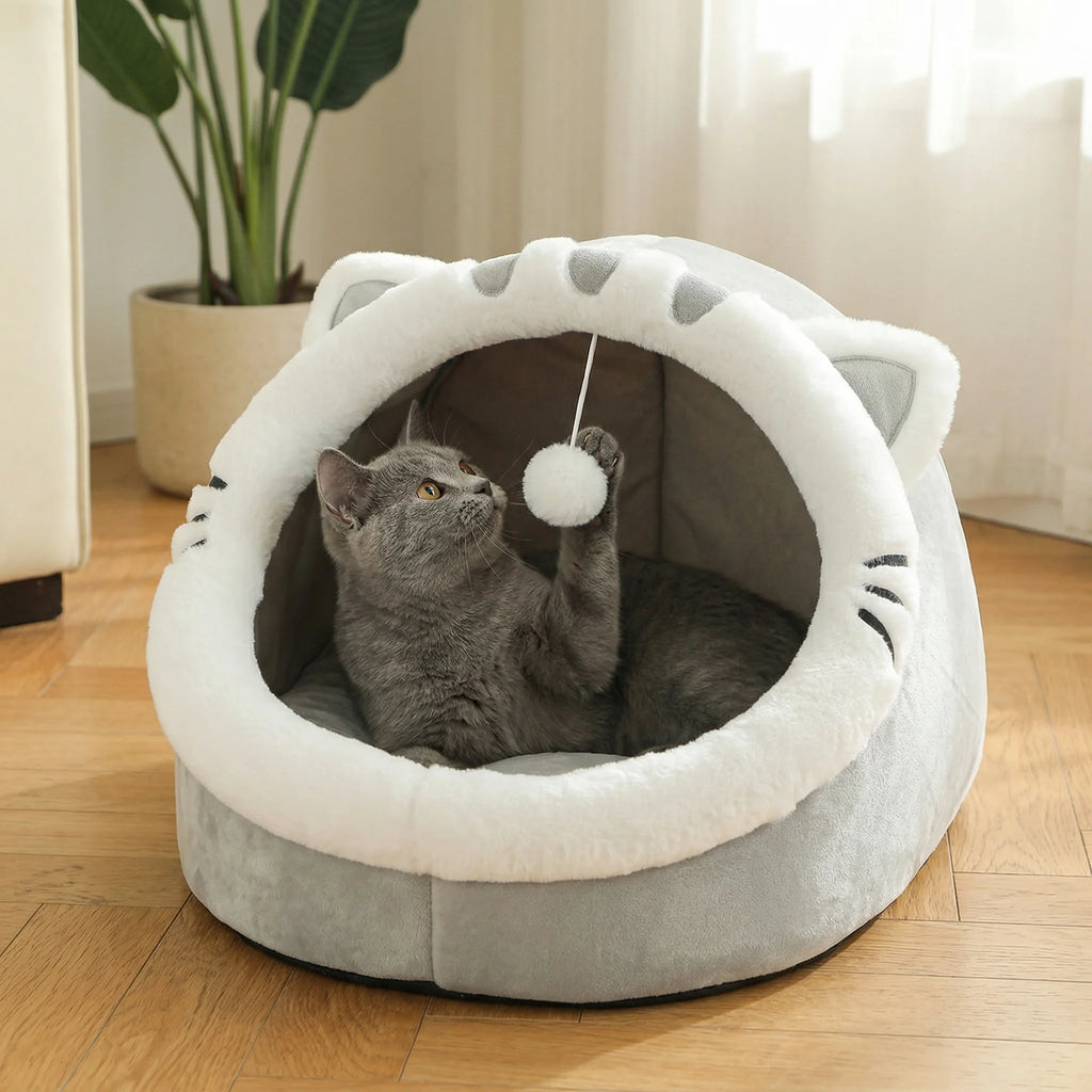 Soft Cat Bed Cozy Pet House Sleeping Tent