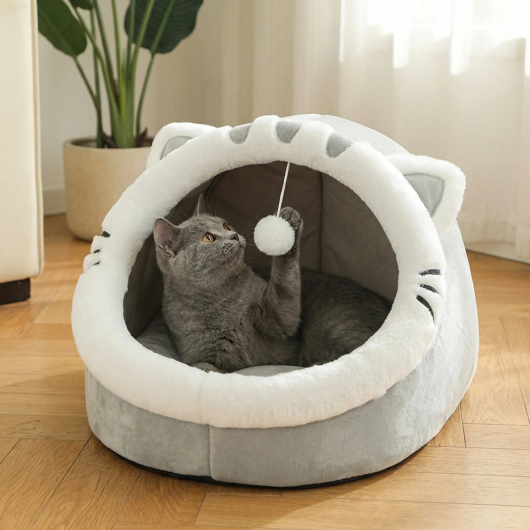 Soft Cat Bed Cozy Pet House Sleeping Tent