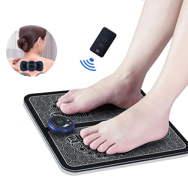 Electric Foot Massager Pad EMS Muscle Stimulator Foot Massage Mat Pain Relief Relaxation Portable Foot Therapy Device
