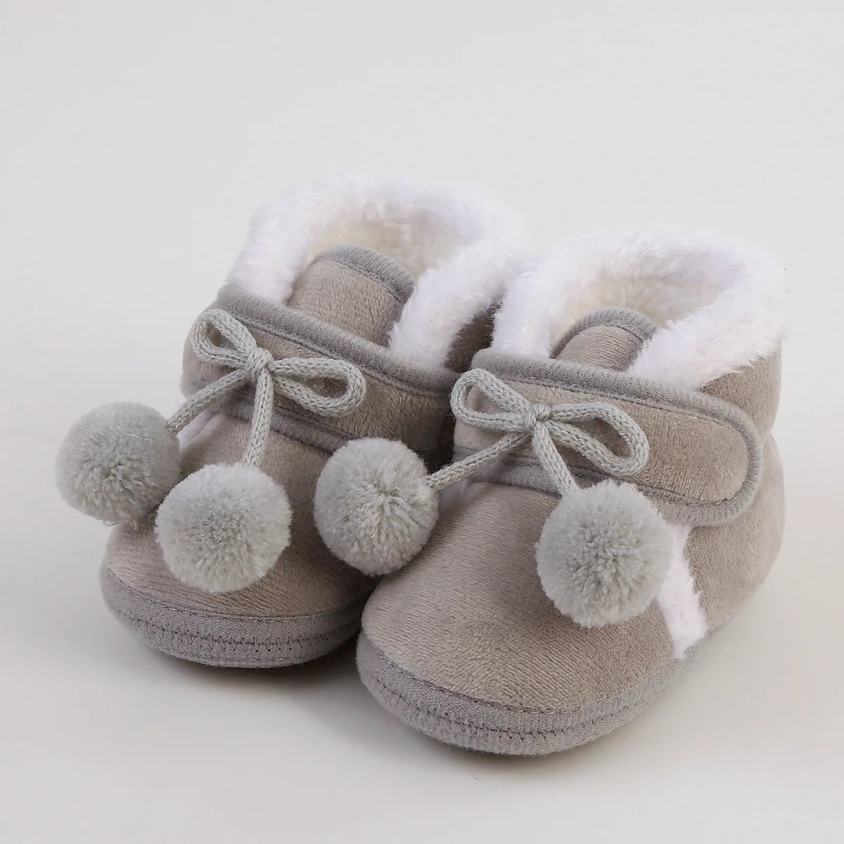 Newborn Baby Snow Boots Soft Warm Pom Pom Winter Booties