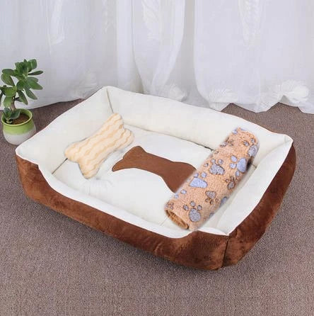Warm Square Dog Bed for Small Medium Large Dogs and Cats