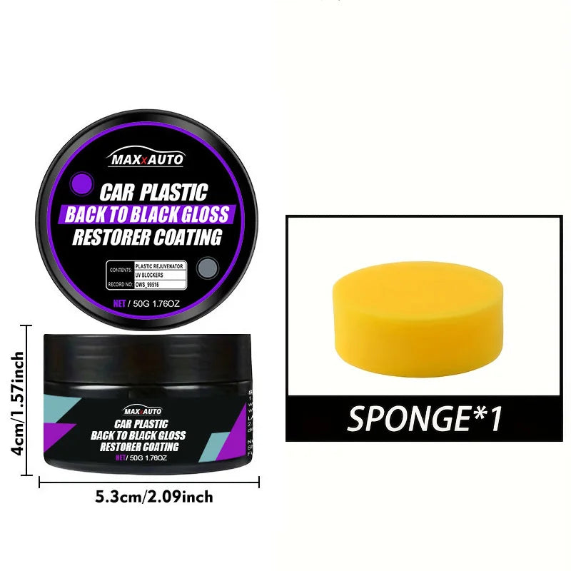 Car Plastic Restorer Cream – Restore Faded Trim to Deep Black Shine