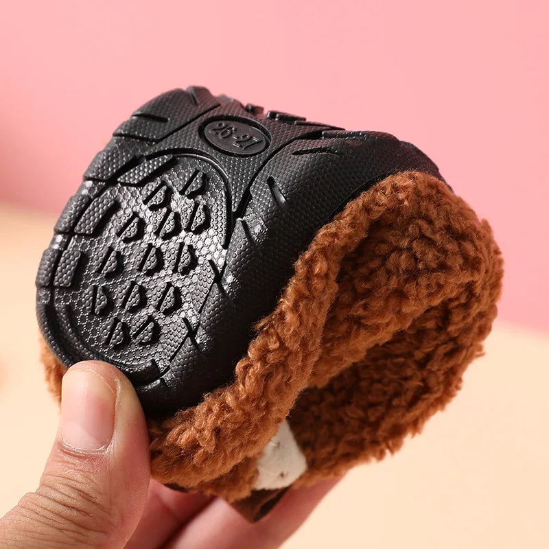 Kids Plush Slippers Warm Winter Indoor Shoes Soft Non-Slip Cozy Home Slippers for Boys and Girls