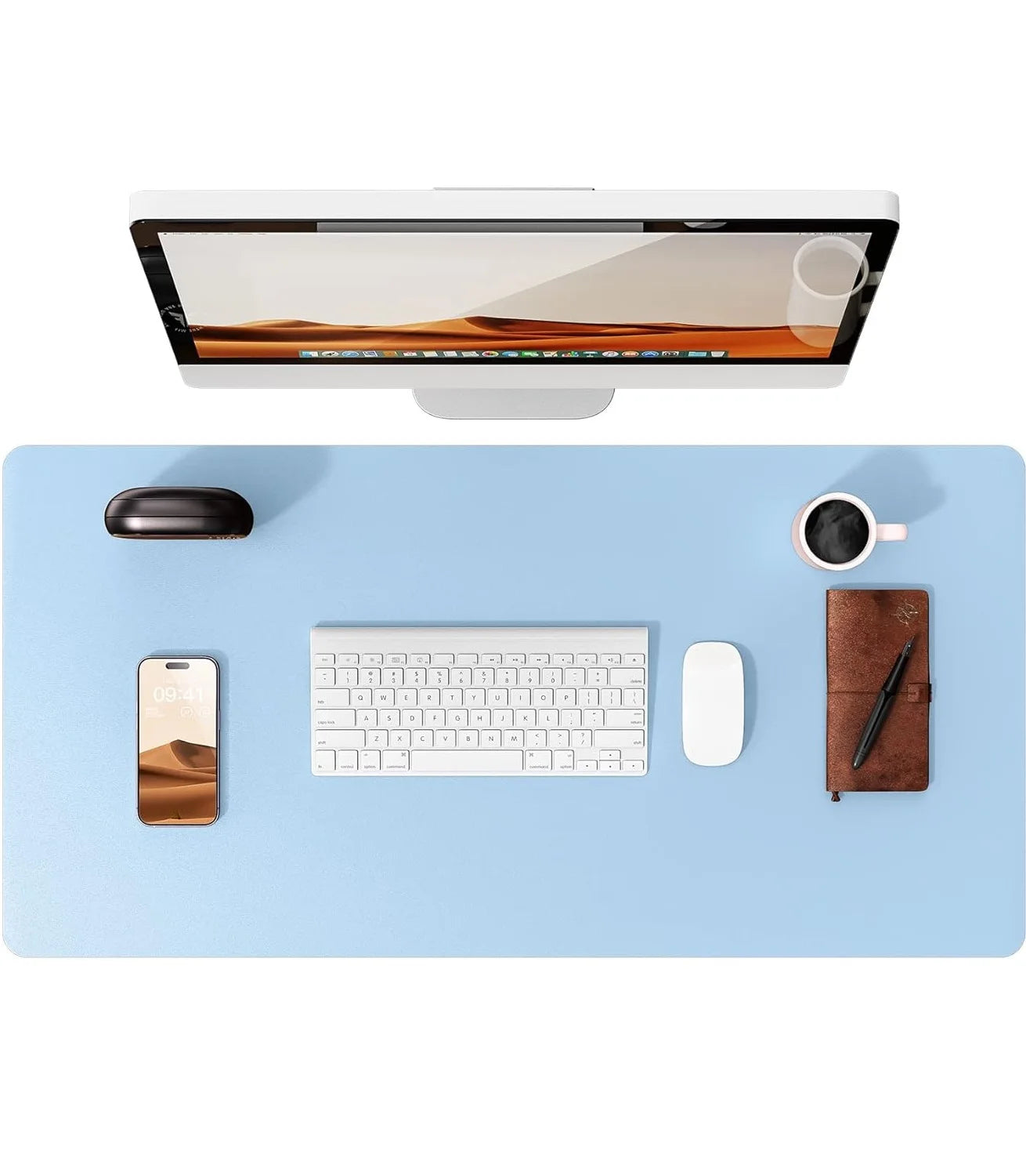 Large PU Leather Desk Mat Mouse Pad Non Slip Office Laptop Desk Protector