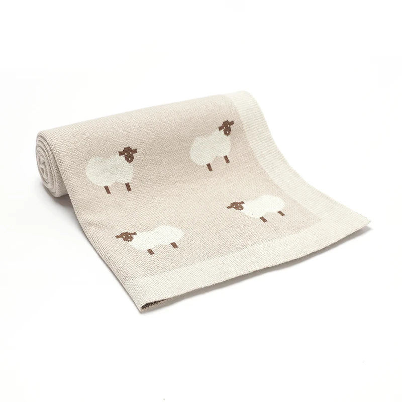 Knitted Baby Cotton Blanket Newborn Swaddle Wrap