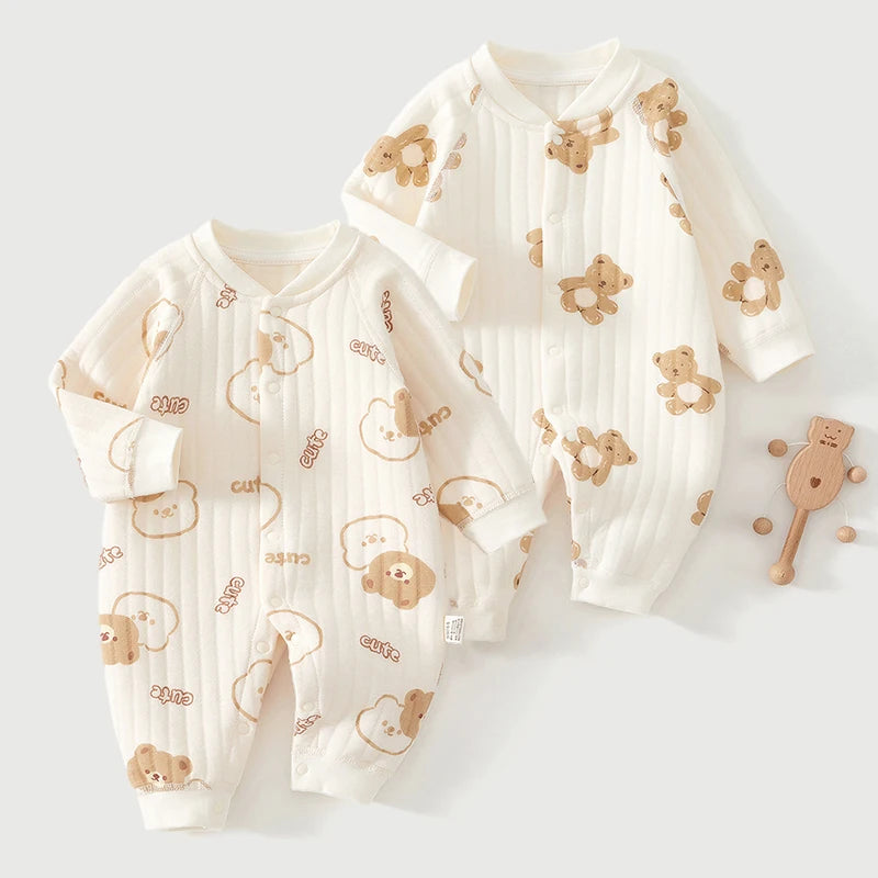 Newborn Winter Bear Jumpsuit Long Sleeve Romper Onesie