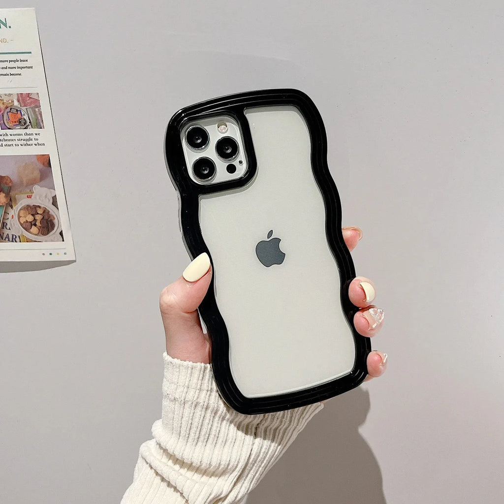 Candy Wavy Lines Transparent Bumper iPhone Case