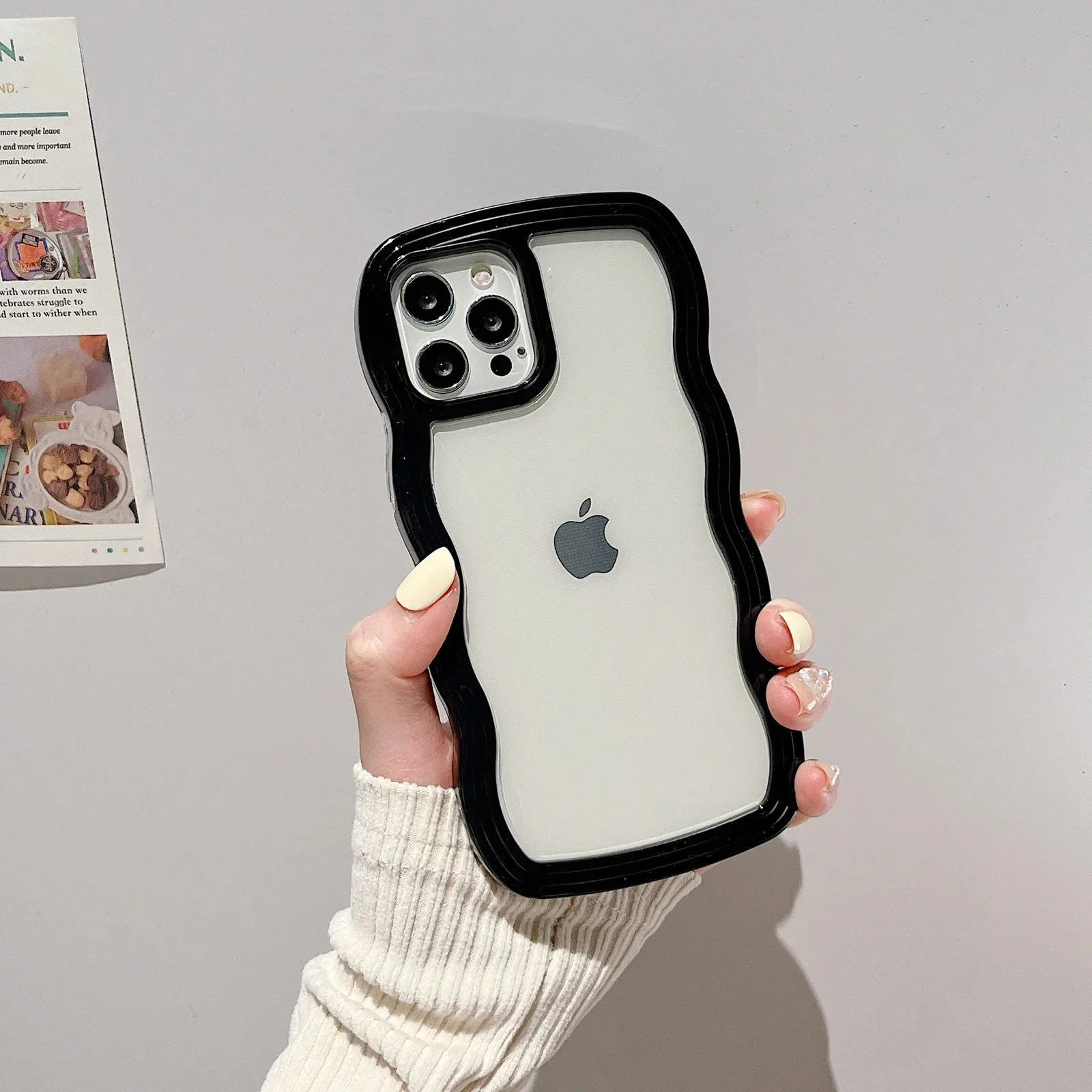 Candy Wavy Lines Transparent Bumper iPhone Case