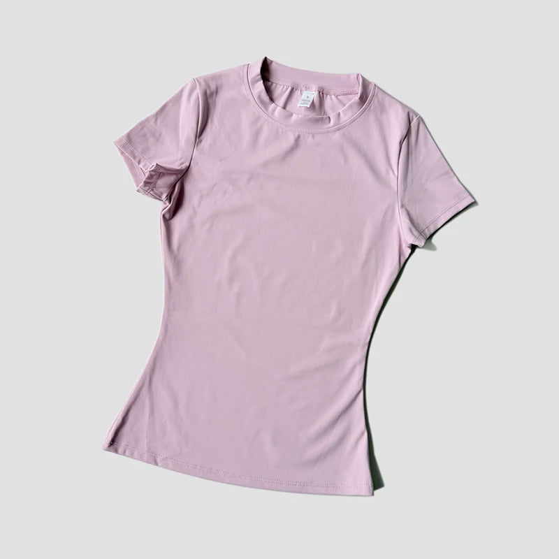 Women Seamless Yoga Top Short Sleeve Gym Running Shirt