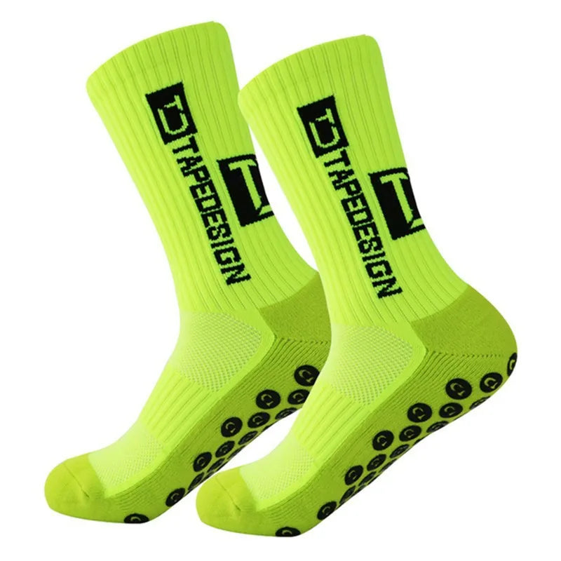 Anti Slip Football Socks Mid Calf Non Slip Grip Socks Men Women Sports Cycling Running Yoga Socks 1 Pair