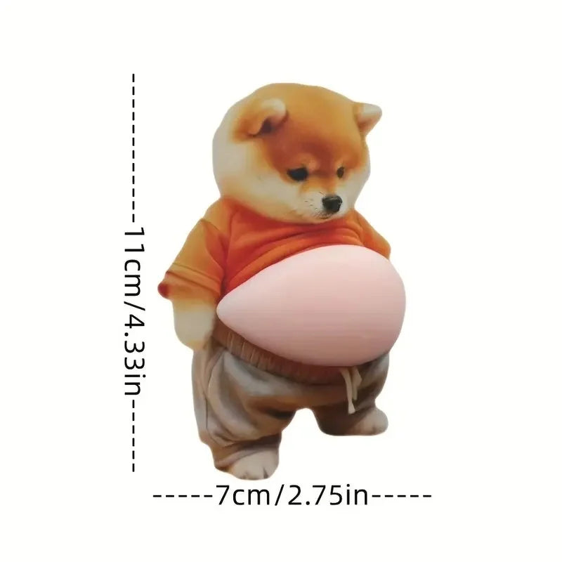 3D Cute Shiba Inu Silicone Self Adhesive Stickers Orange Design