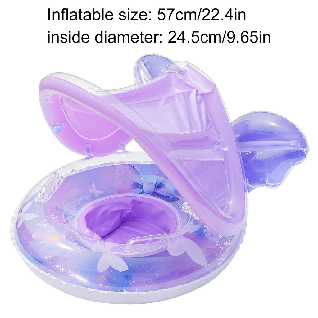 Inflatable Pool Float Ring with Canopy