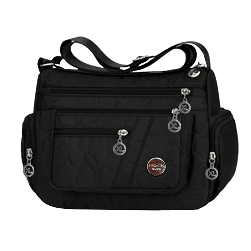 Women Nylon Crossbody Bag Multi Pocket Shoulder Bag Waterproof Travel Casual Handbag Large Capacity Messenger Bag