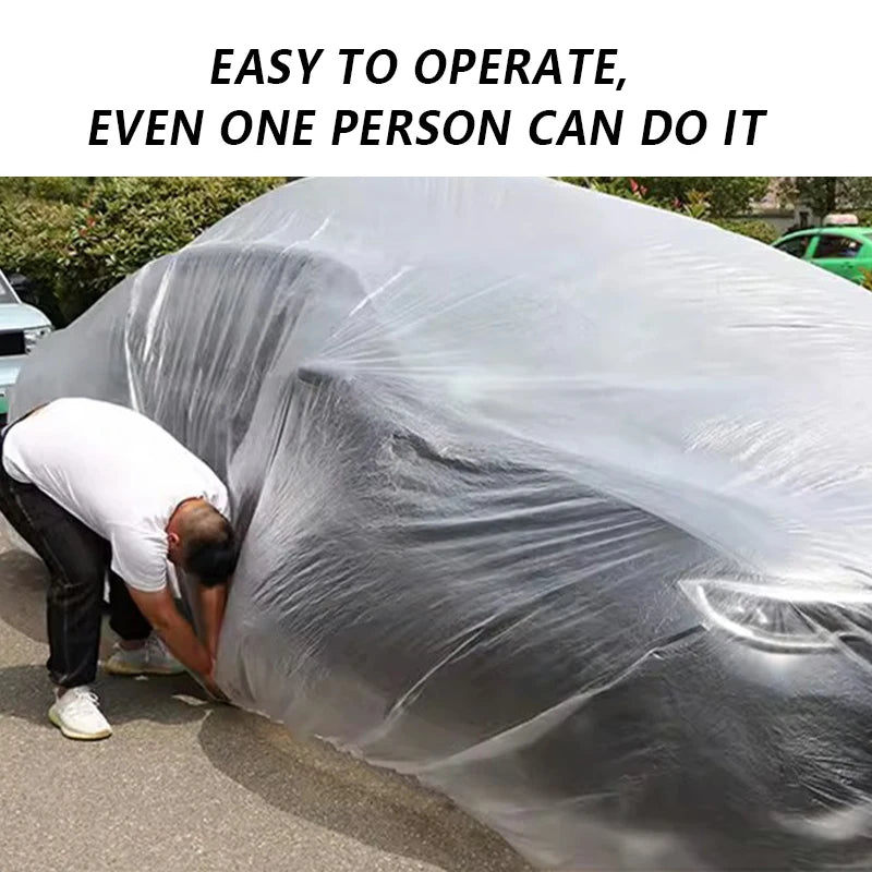 Disposable Waterproof Car Cover PE – Universal Elastic Dust Rain Protection Auto Cover