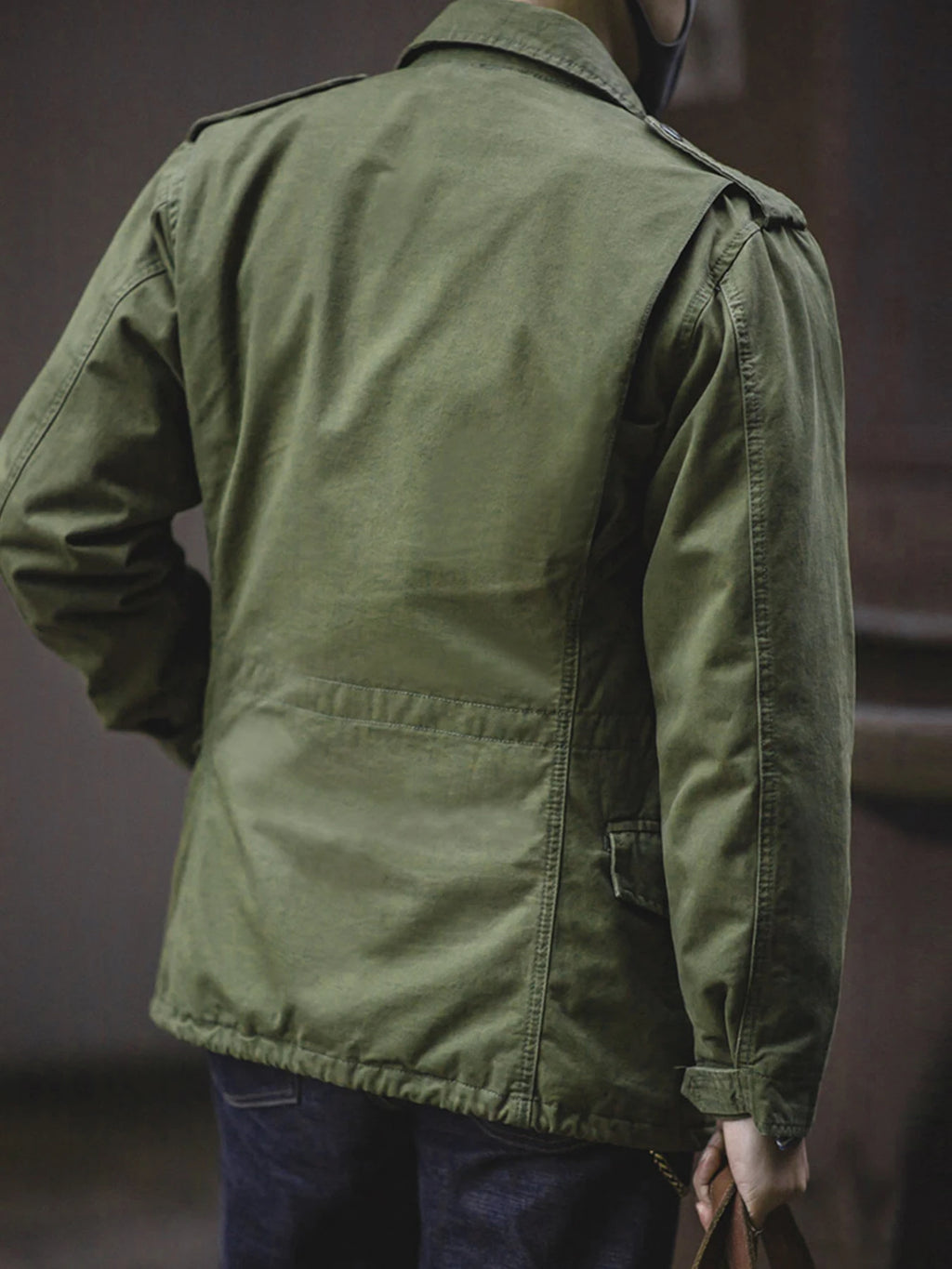 Men Military Field Jacket Retro Cotton Multi Pocket Zipper Coat
