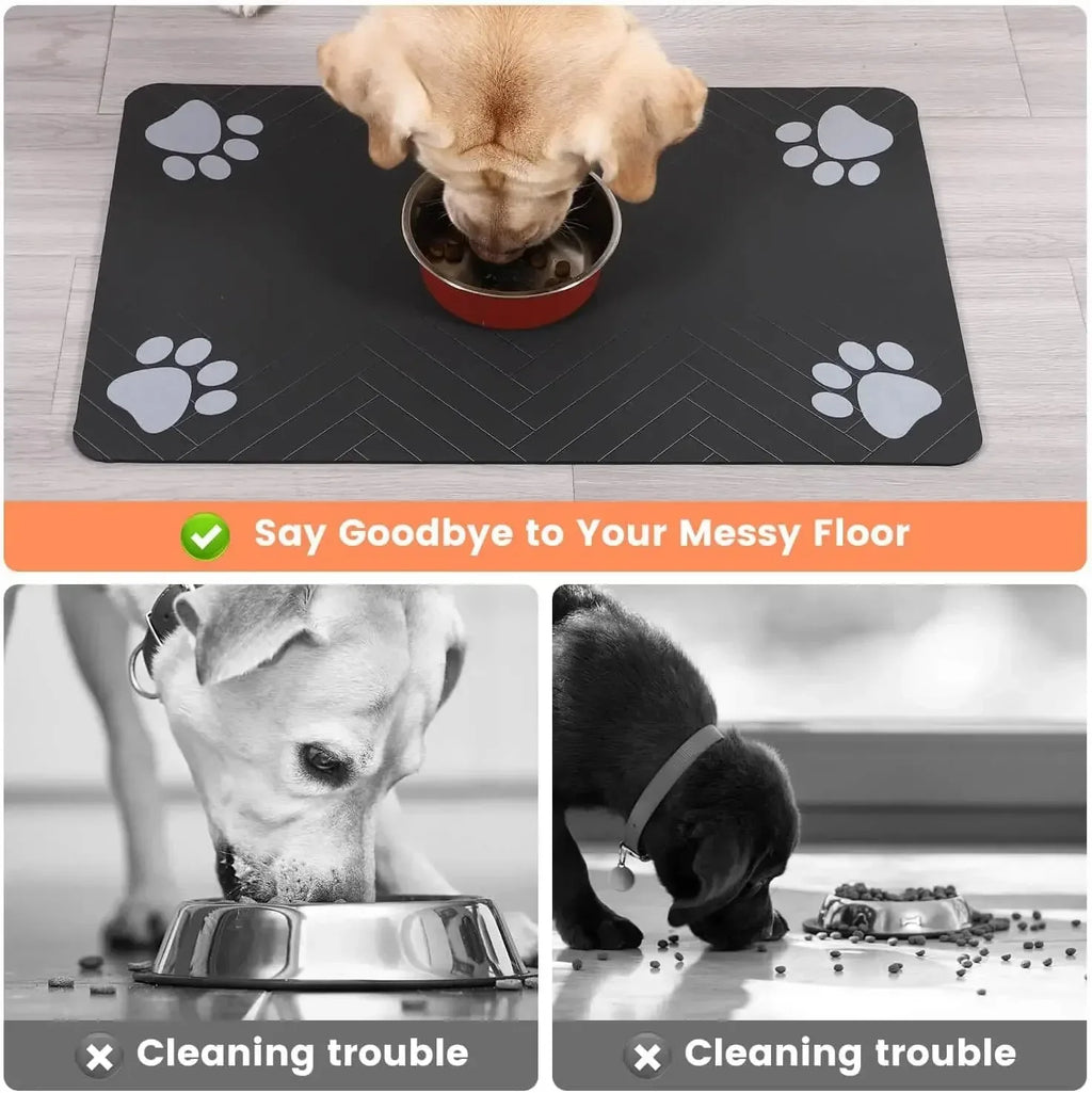 Pet Feeding Mat Waterproof Absorbent Dog Cat Food Mat Non-Slip Quick Dry Bowl Placemat