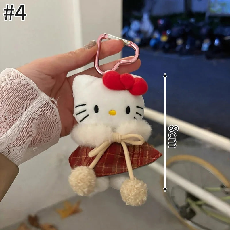 Cute Cat Plush Keychain Bag Charm for Girls