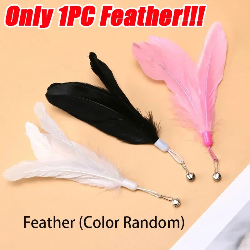 Cat Feather Teaser Toy with Bell and Suction Cup