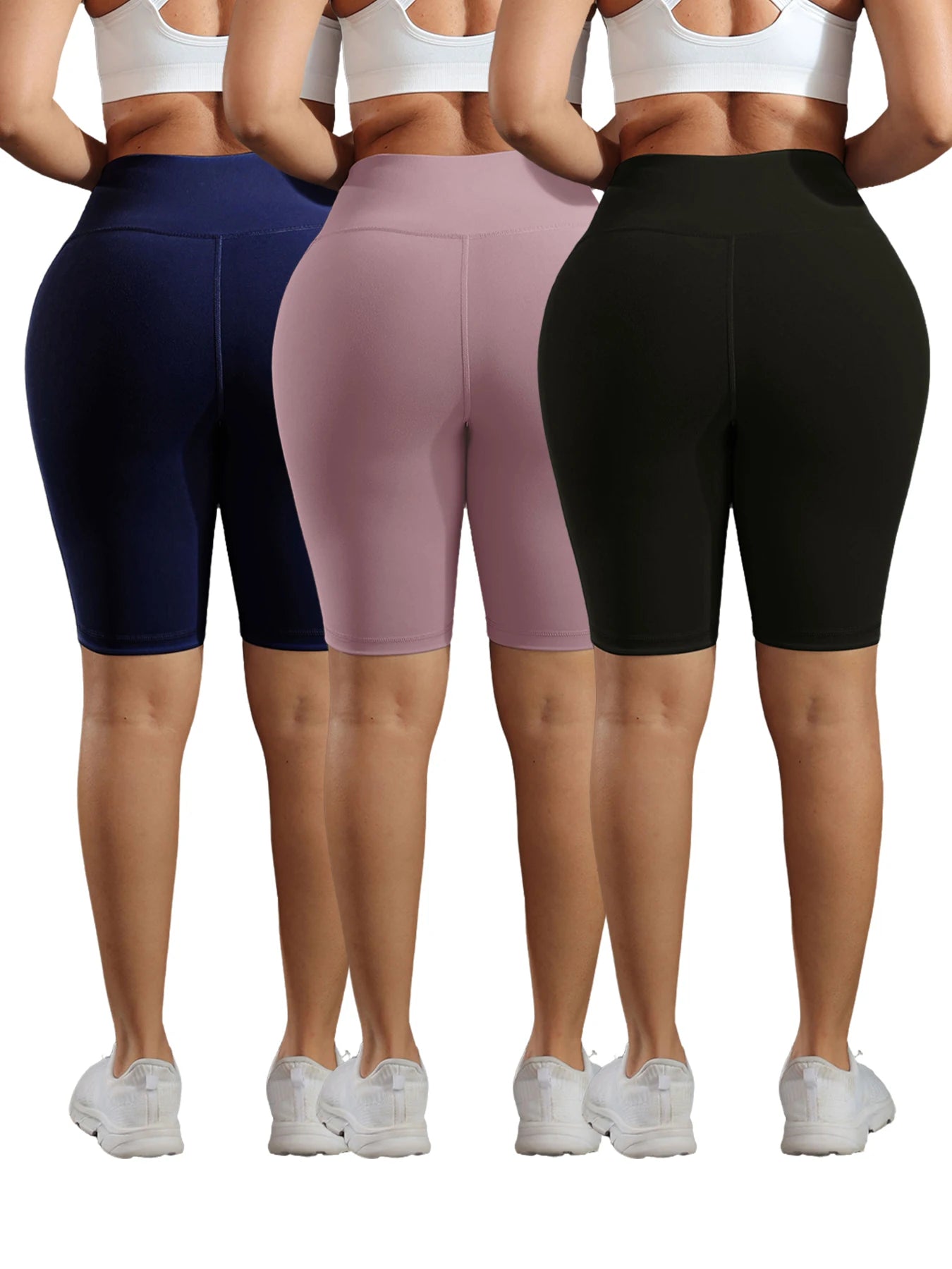 Women’s Butt Lift Workout Shorts with 3 Pockets Stretch Athletic Gym Shorts