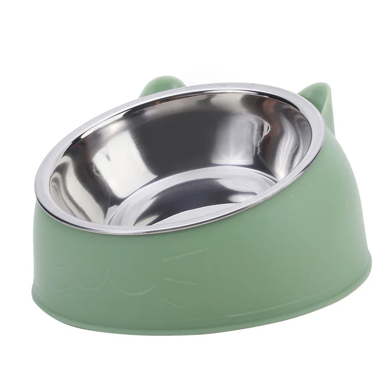 Inclined Stainless Steel Cat Bowl for Cats and Dogs