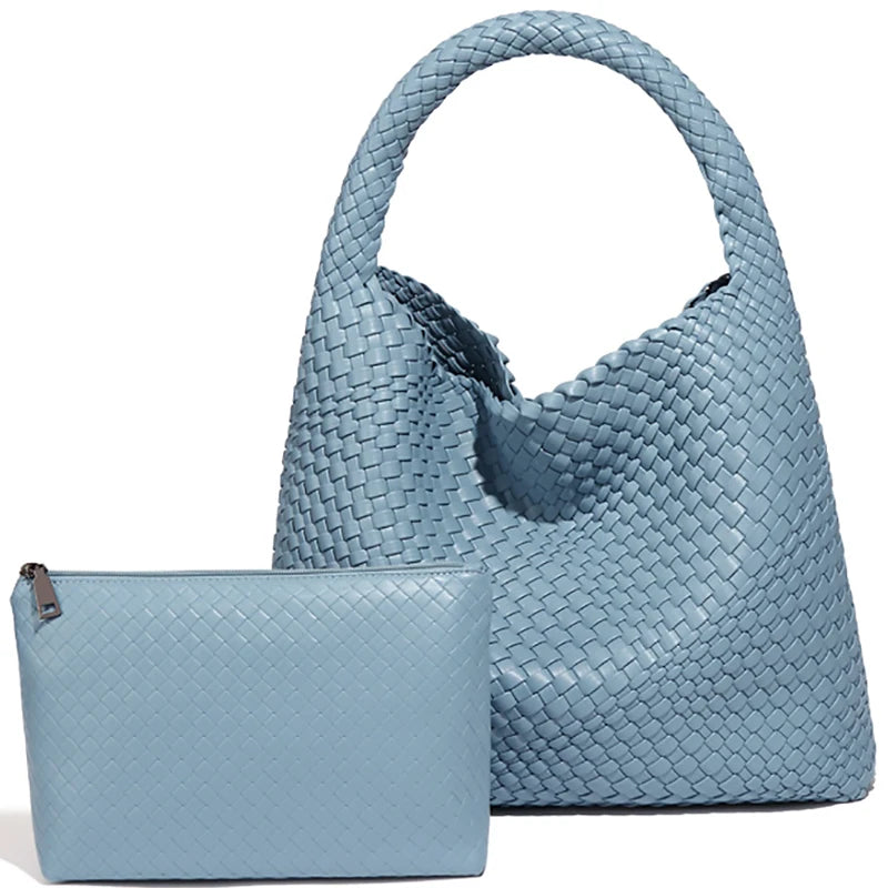 Women Tote Bag Large Capacity Soft Leather Shoulder Bag Summer Travel Shopper Tote