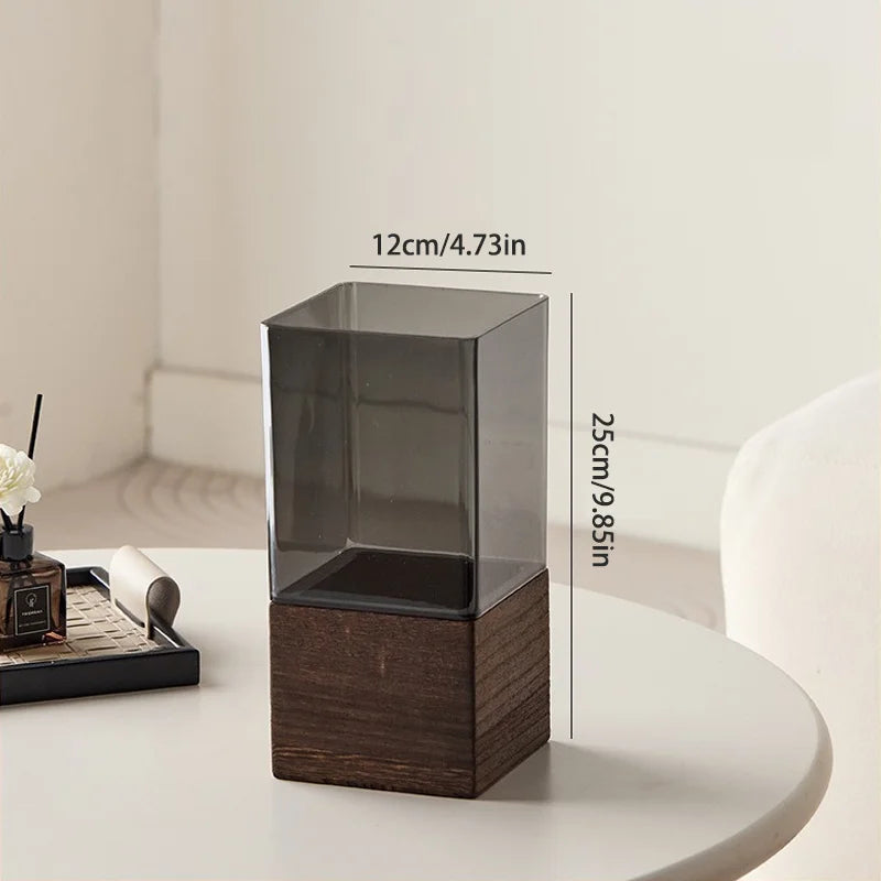 Nordic Acrylic Vase with Base Minimalist Flower Vase for Table Decor Gift