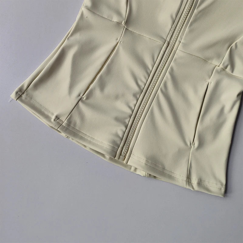 Women Zip Sports Jacket Slim Fit Yoga Running Gym Long Sleeve Activewear Top