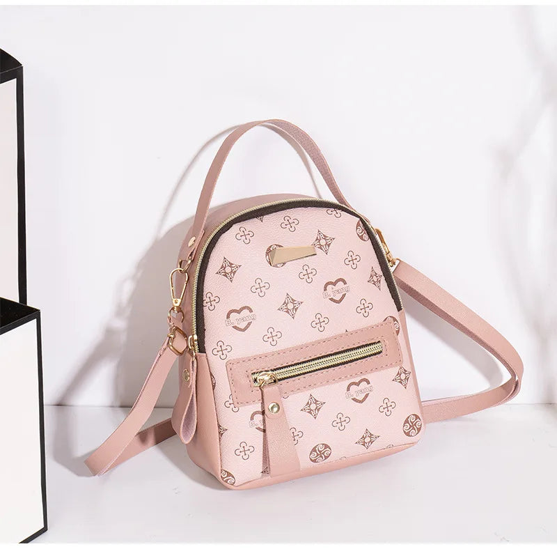 Women Mini Backpack Fashion Floral PU Leather Small Travel Shoulder Bag Cute School Backpack for Girls