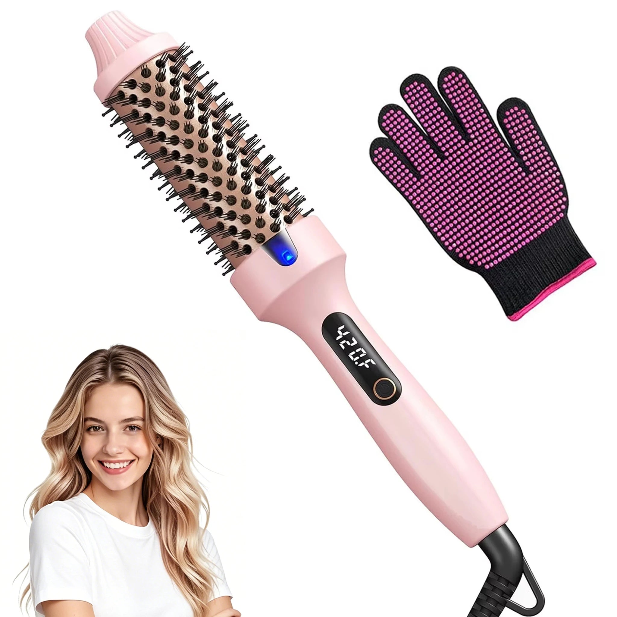 Thermal Brush 1.5 Inch Heated Round Brush Blowout Dual Voltage Negative Ion 6 Temp Modes