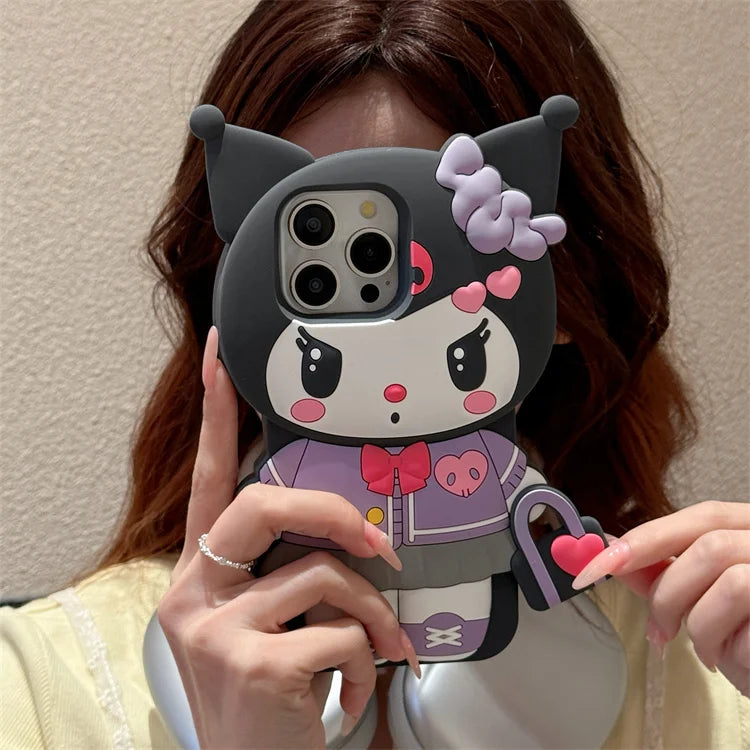 KT Kuromi Silicone Soft Cover iPhone Case