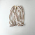 Kids Striped Linen Cotton Pants Vintage Loose Harem Trousers for Boys & Girls