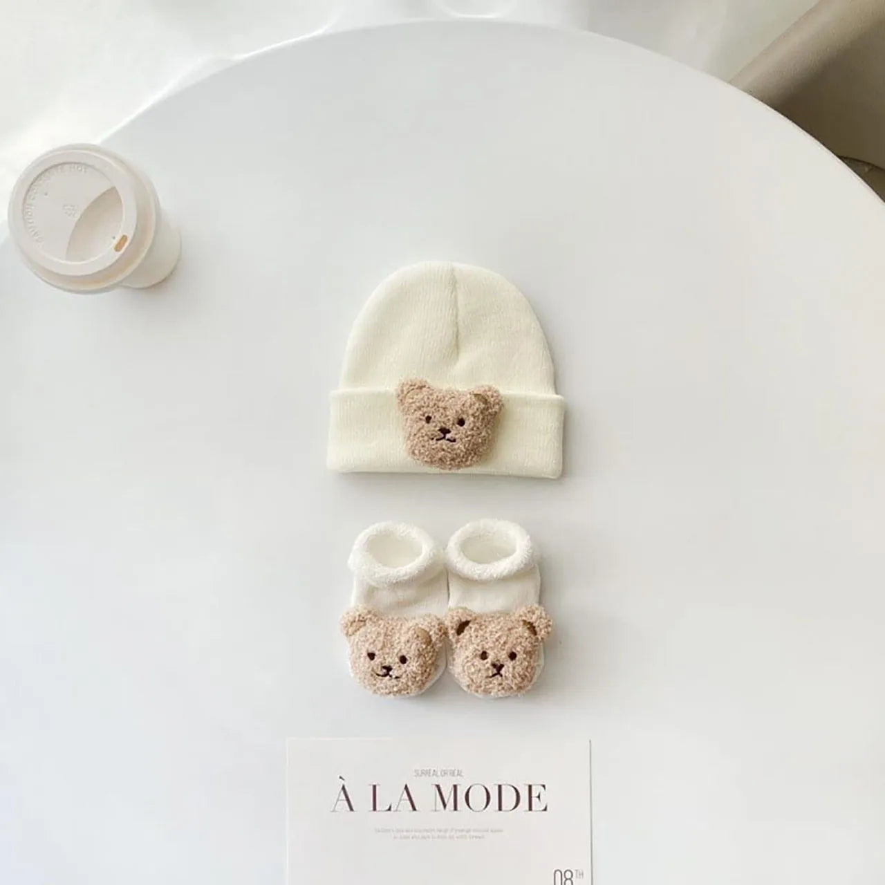 Baby Hat and Socks Set Cute Animal Knit Beanie
