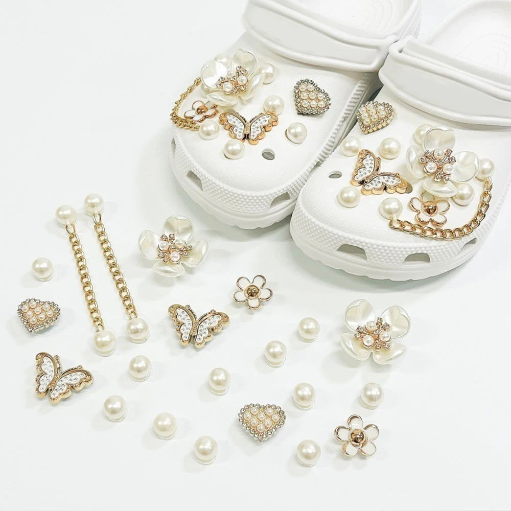 Flower Shoe Charms Set 3D Buckle Decorations Accessories for Clogs Women