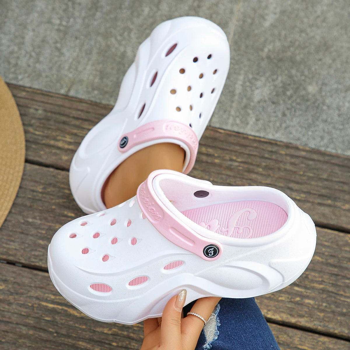 Women Chunky Platform Sandals Thick Sole EVA Clogs Non Slip Beach Garden Shoes