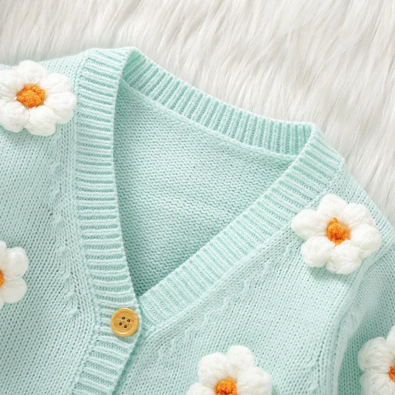 Baby Girl Knit Cardigan Long Sleeve Sweater Coat