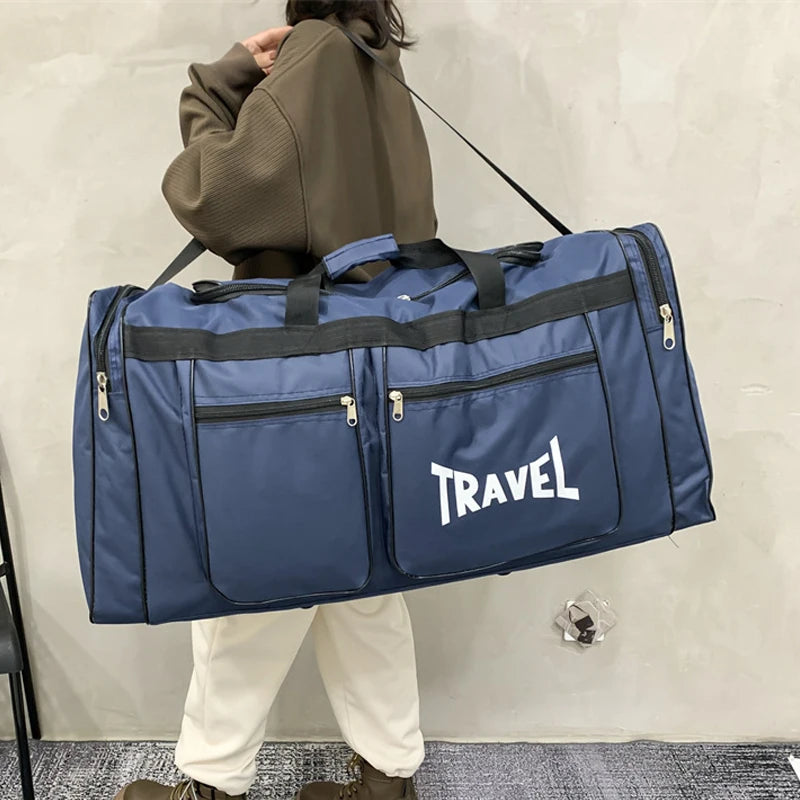 Foldable Travel Gym Bag Large Capacity Waterproof Duffel Bag Multi-Compartment Luggage
