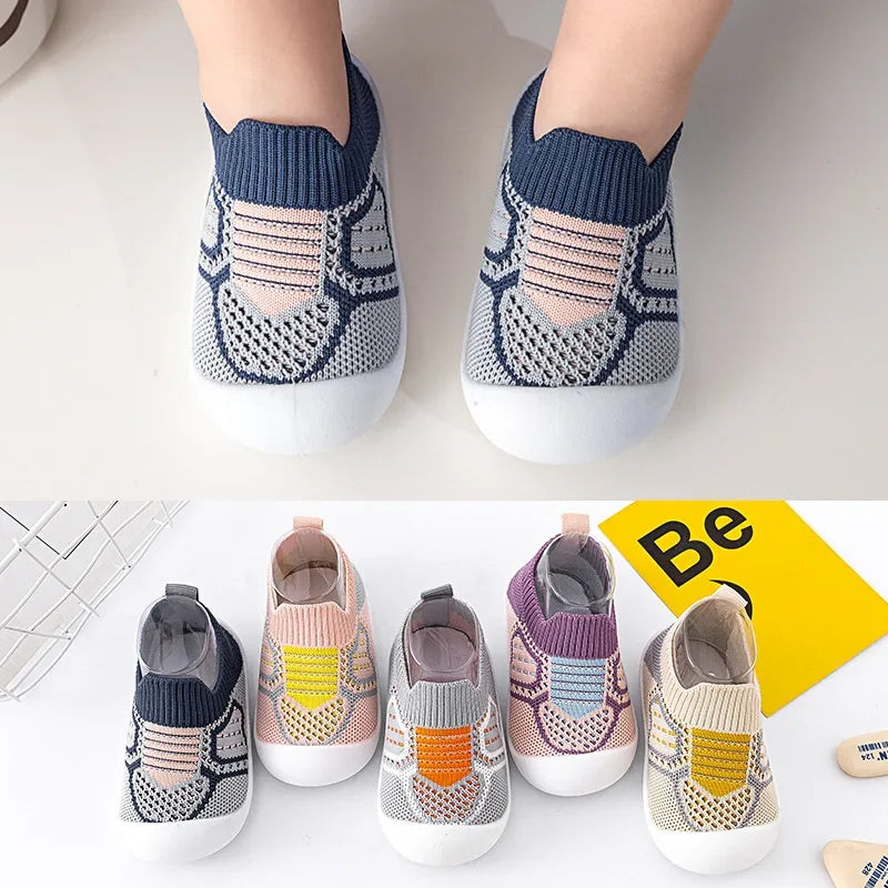 Baby Breathable Sock Shoes Anti Slip Rubber Sole Infant Slippers