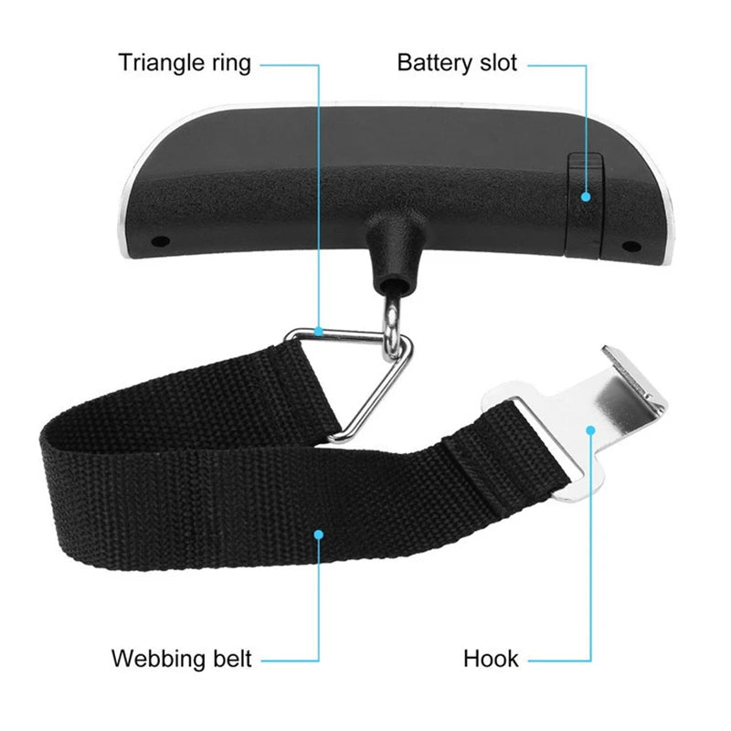 Portable Digital Luggage Scale – LCD Hanging Baggage Weight Scale 50kg/110lb