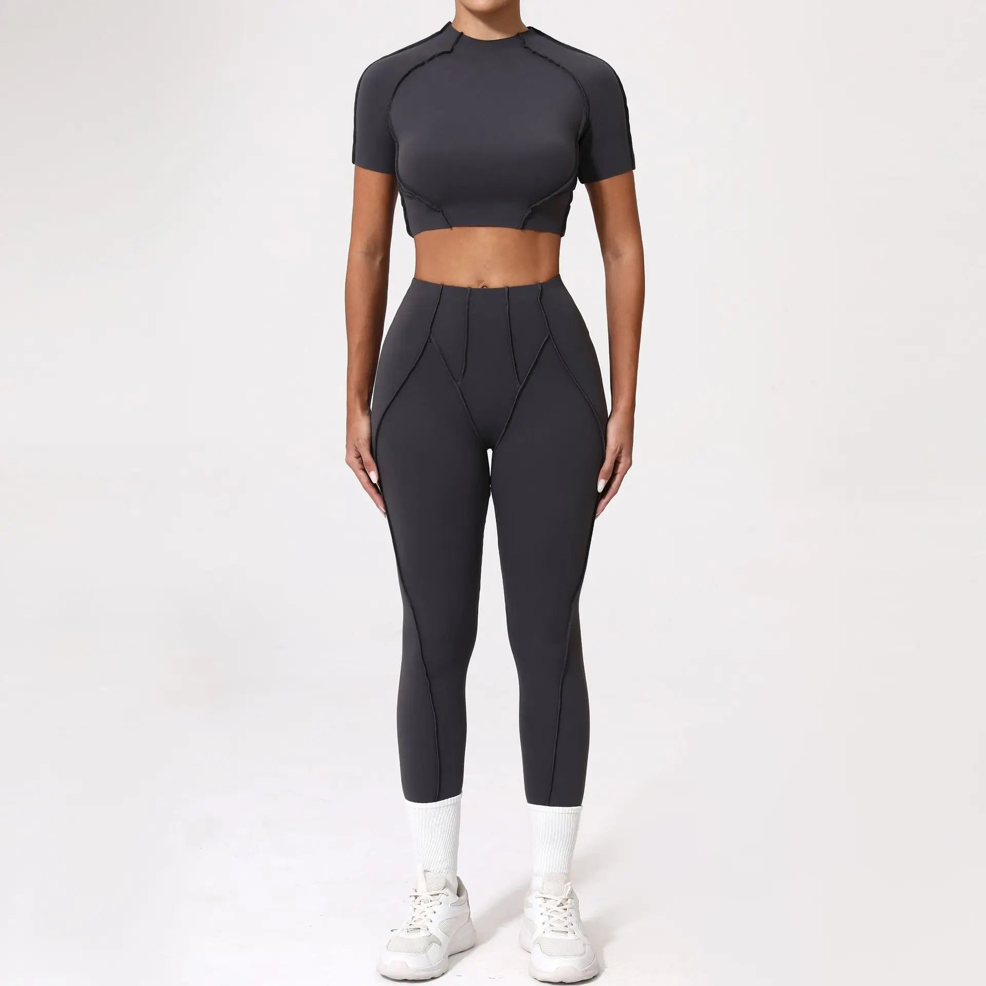 Women Seamless Yoga Set High Waist Hip Lifting Gym Sports Bra & Leggings Suit