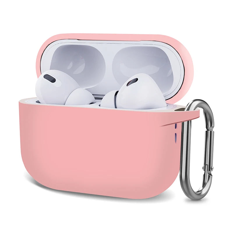Silicone AirPods Case with Carabiner Shockproof Protective Cover for AirPods 1 2 3 Pro Pro 2