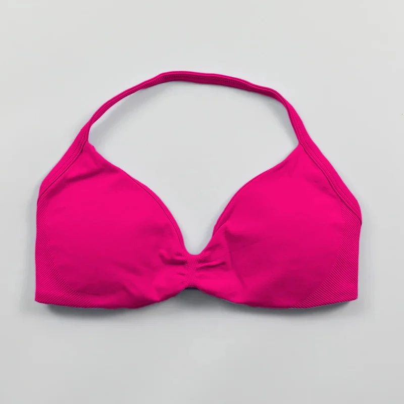 Women Seamless Strappy Sports Bra Push Up Gym Yoga Fitness Top