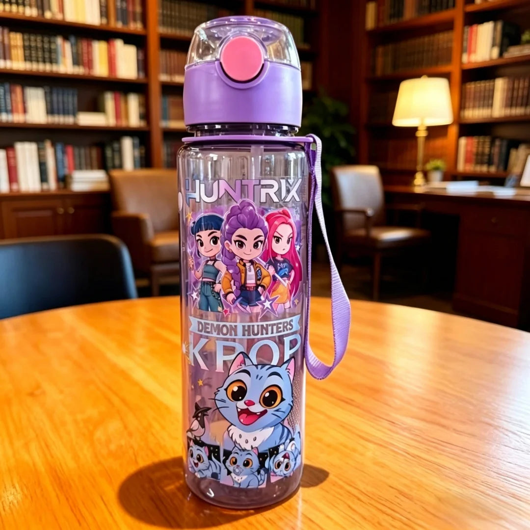 Cartoon Kids Portable Straw Water Bottle Leakproof Cute Summer Sports Cup