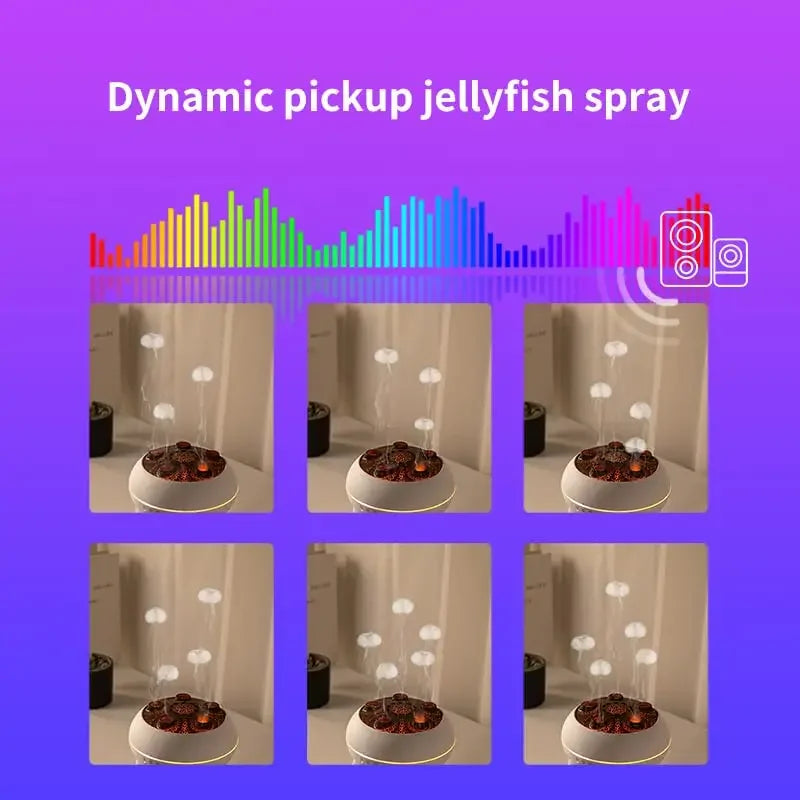 Jellyfish Air Humidifier 250ml Essential Oil Diffuser Remote 7 Color Night Light