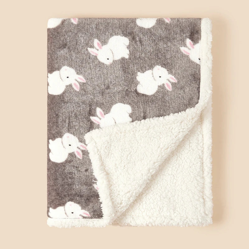 Baby Winter Fleece Blanket Soft Warm Swaddle Quilt for Newborn Stroller Wrap
