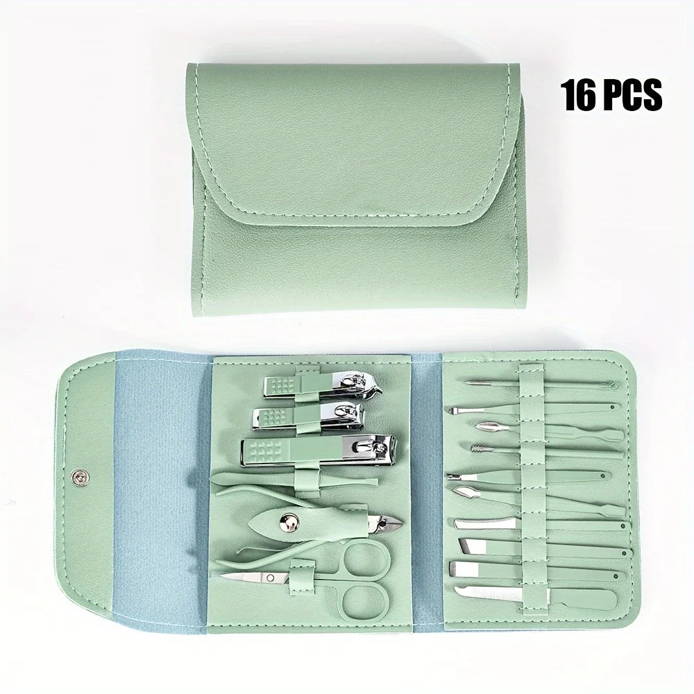 16Pcs Professional Nail Clippers and Cuticle Nippers Set