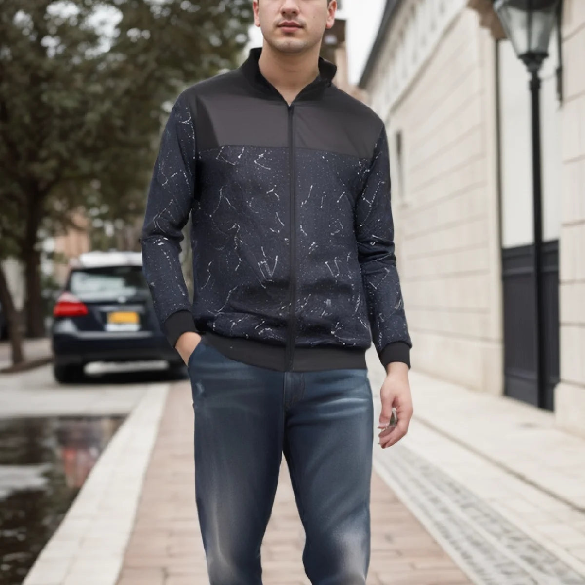 Men Baseball Collar Jacket Casual Lightweight Coat