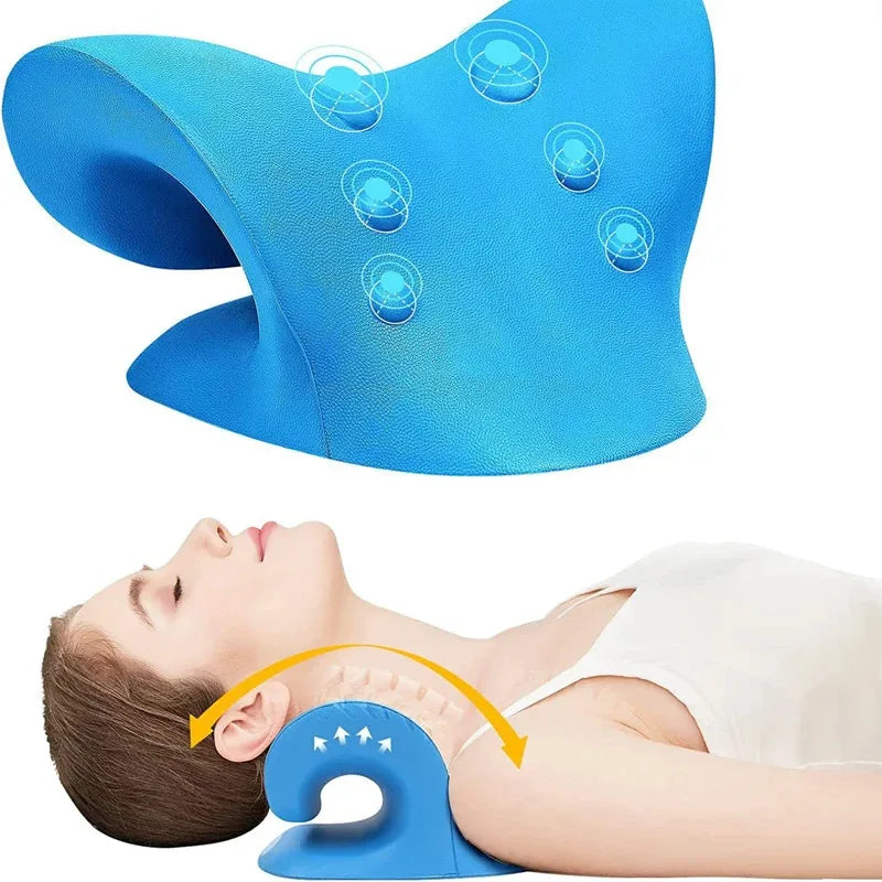 Neck Stretcher Cervical Traction Device Neck Pain Relief Pillow Spine Alignment Relaxer Shoulder Massage Support
