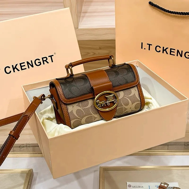 Women Minimalist Contrast Crossbody Box Bag