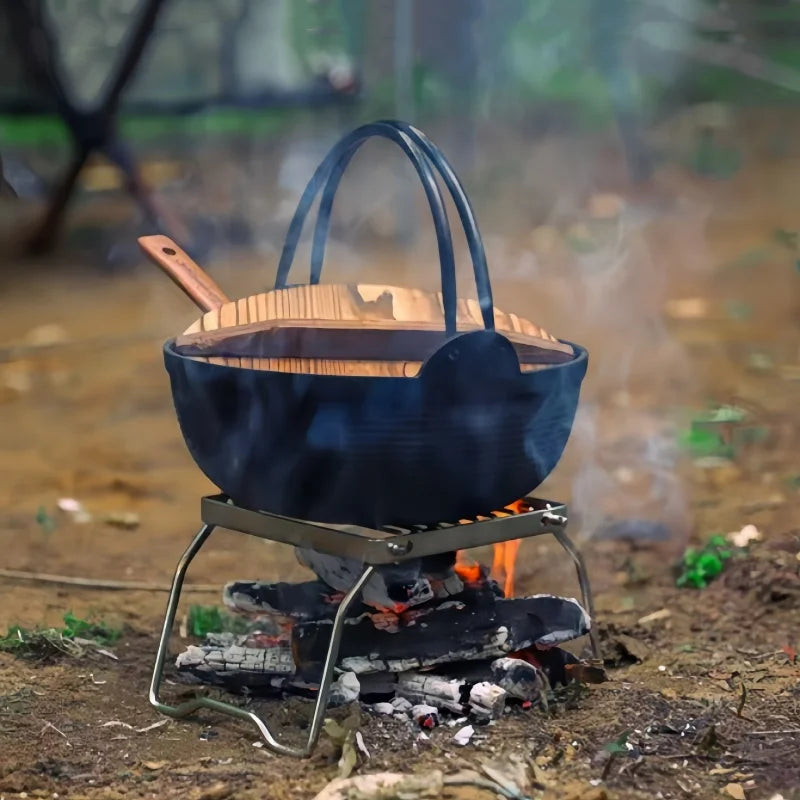 Portable Stainless Steel Camping Grill Rack Foldable Mini BBQ Stove Stand for Outdoor Cooking